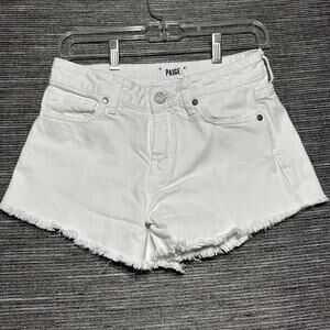 Paige Shorts Women's Size 24 (27) White Raw Hem 4551B35